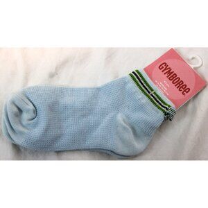 NWT 2004 Gymboree Dandelion Wishes Blue Ankle Socks Striped Edge Bow sz 10-11